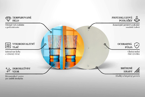 Tagliere in vetro temperato Due bicchieri d'acqua