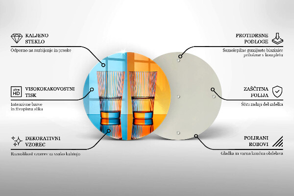 Tagliere in vetro temperato Due bicchieri d'acqua