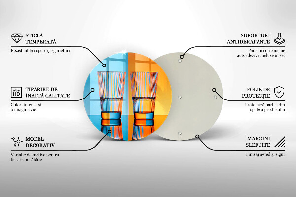 Tagliere in vetro temperato Due bicchieri d'acqua