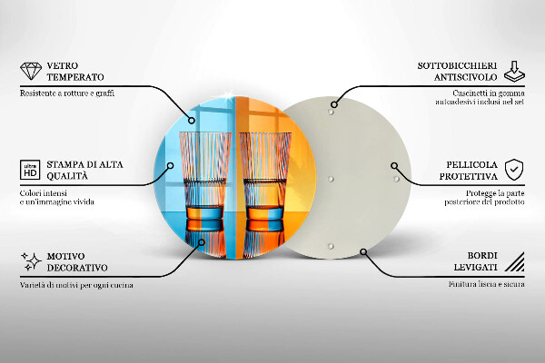 Tagliere in vetro temperato Due bicchieri d'acqua