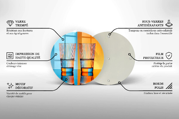 Tagliere in vetro temperato Due bicchieri d'acqua