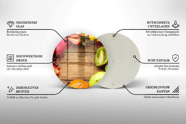 Tagliere in vetro temperato Frutta fresca
