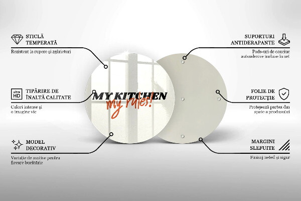 Tagliere in vetro temperato My kitchen my rules