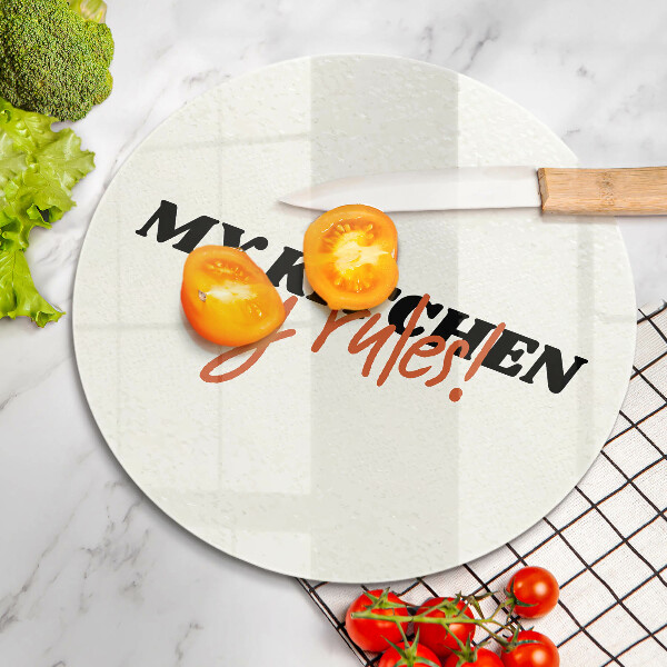 Tagliere in vetro temperato My kitchen my rules