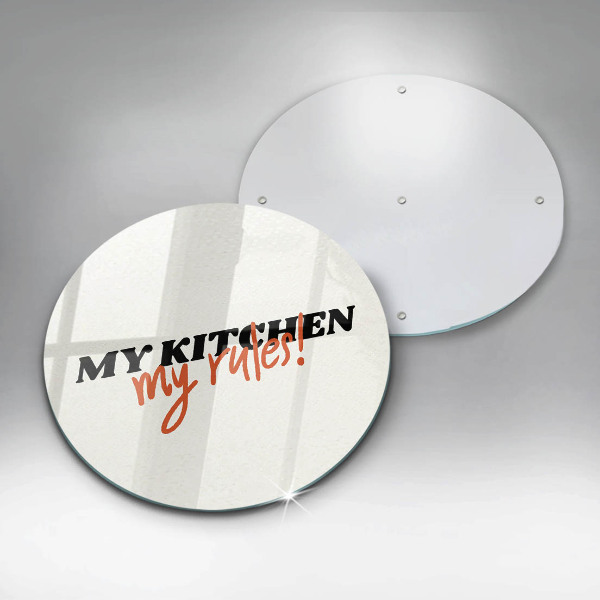 Tagliere in vetro temperato My kitchen my rules