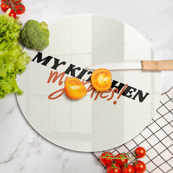 Tagliere in vetro temperato My kitchen my rules