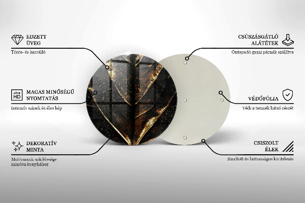 Tagliere in vetro temperato Foglia d'oro