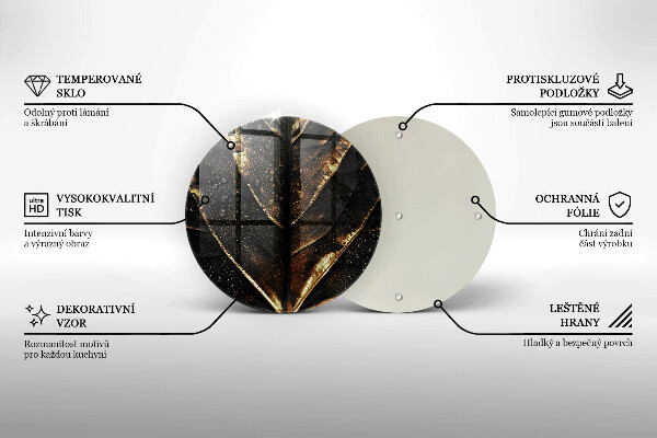 Tagliere in vetro temperato Foglia d'oro