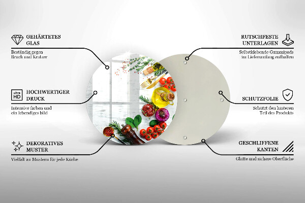 Tagliere in vetro temperato Verdure e spezie