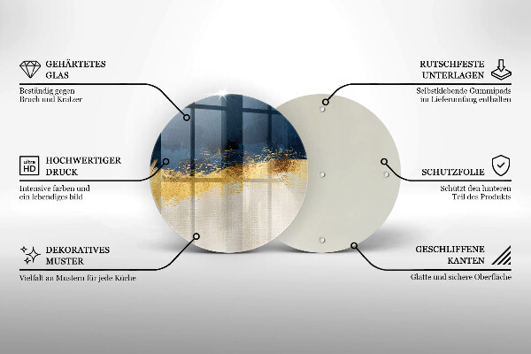 Tagliere in vetro Astrazione dell'oro