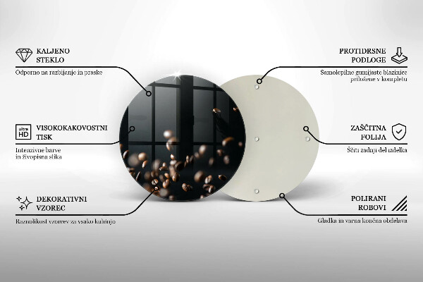 Tagliere in vetro Chicchi di caffè che cadono
