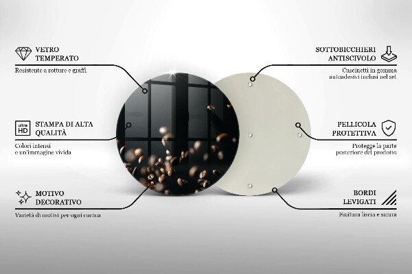 Tagliere in vetro Chicchi di caffè che cadono