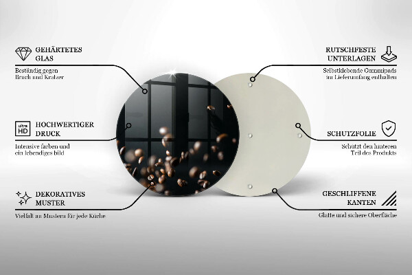 Tagliere in vetro Chicchi di caffè che cadono