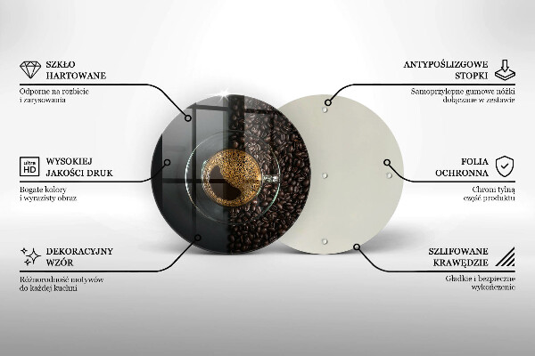 Tagliere in vetro Caffè e fagioli