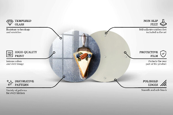 Tagliere in vetro temperato Pezzo di torta