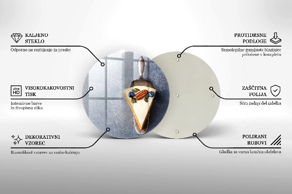 Tagliere in vetro temperato Pezzo di torta