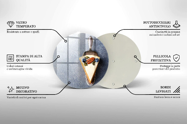 Tagliere in vetro temperato Pezzo di torta