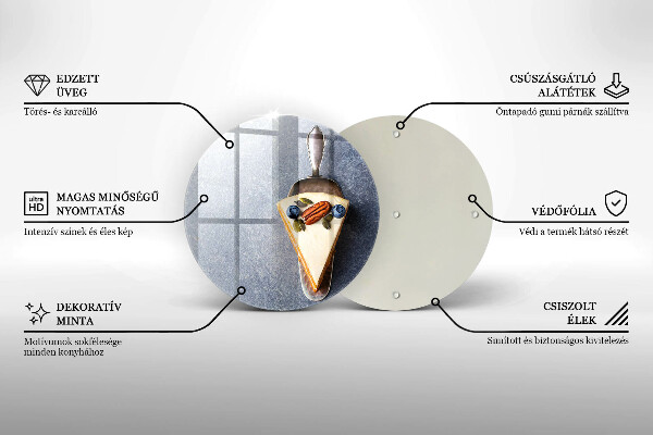 Tagliere in vetro temperato Pezzo di torta