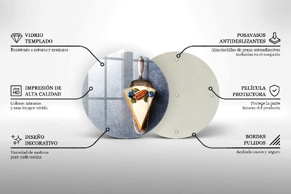 Tagliere in vetro temperato Pezzo di torta