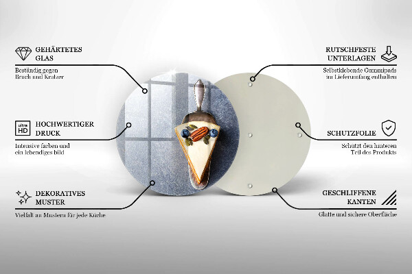 Tagliere in vetro temperato Pezzo di torta