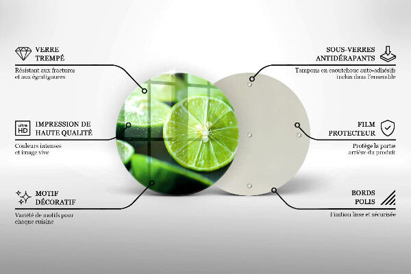 Tagliere in vetro temperato Agrumi di lime