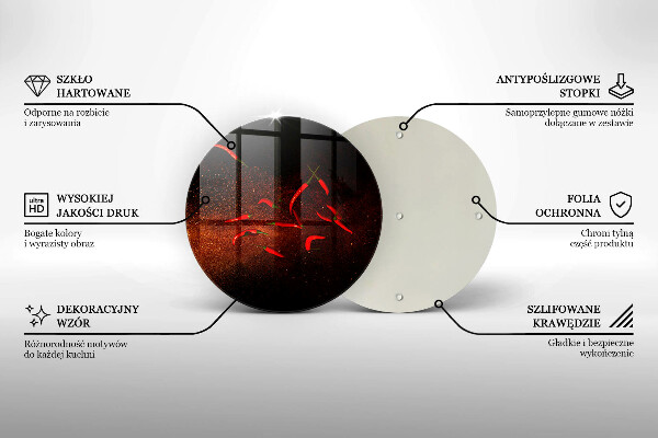 Tagliere in vetro temperato Peperoncini piccanti