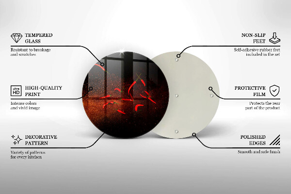 Tagliere in vetro temperato Peperoncini piccanti