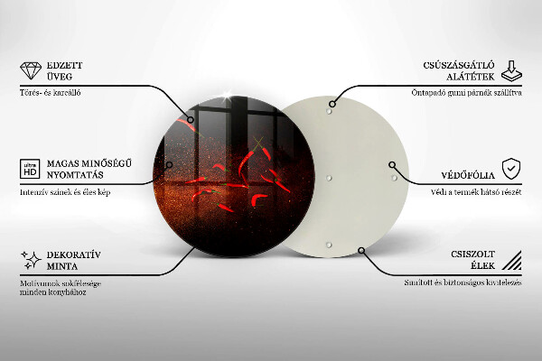 Tagliere in vetro temperato Peperoncini piccanti