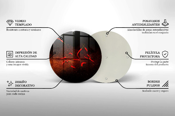 Tagliere in vetro temperato Peperoncini piccanti