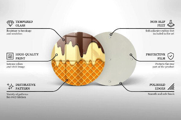 Tagliere in vetro temperato Illustrazione del cono gelato