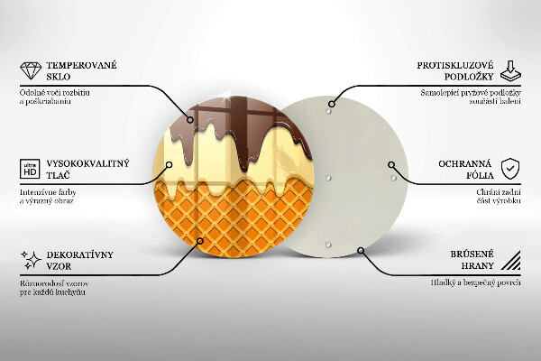 Tagliere in vetro temperato Illustrazione del cono gelato