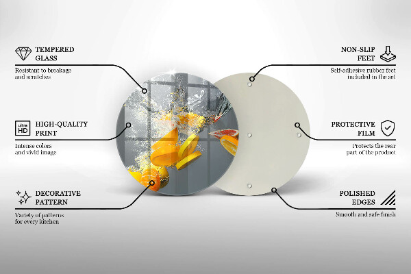 Tagliere in vetro temperato Limoni in acqua