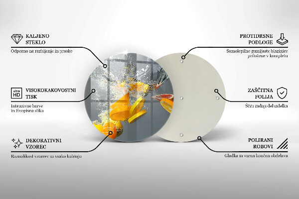 Tagliere in vetro temperato Limoni in acqua