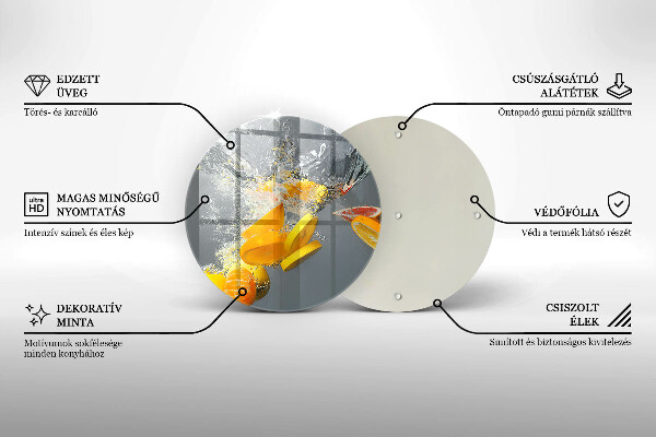 Tagliere in vetro temperato Limoni in acqua