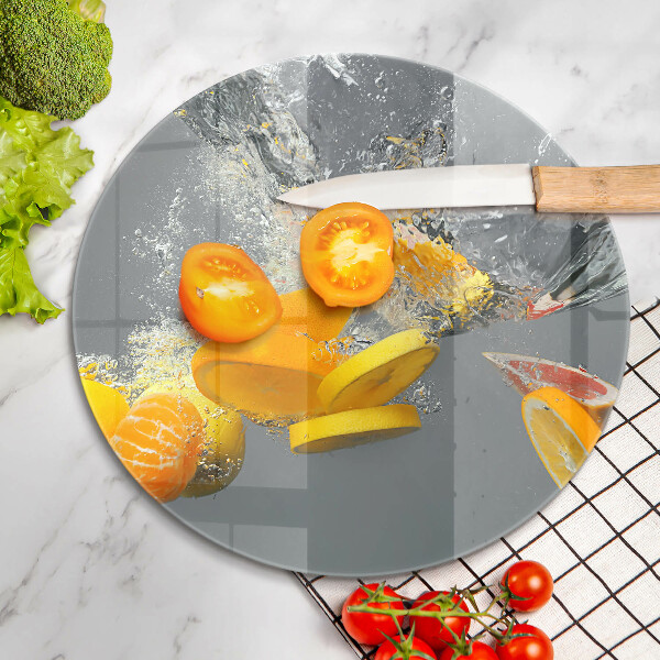 Tagliere in vetro temperato Limoni in acqua