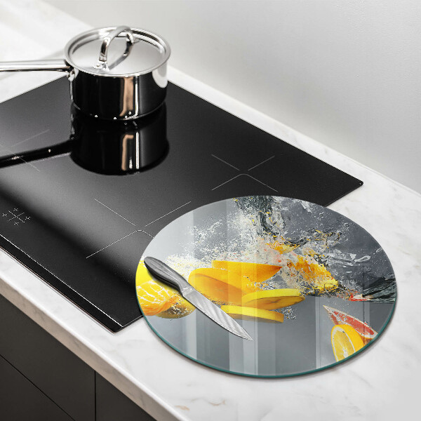 Tagliere in vetro temperato Limoni in acqua