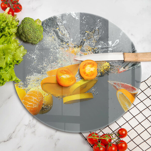 Tagliere in vetro temperato Limoni in acqua