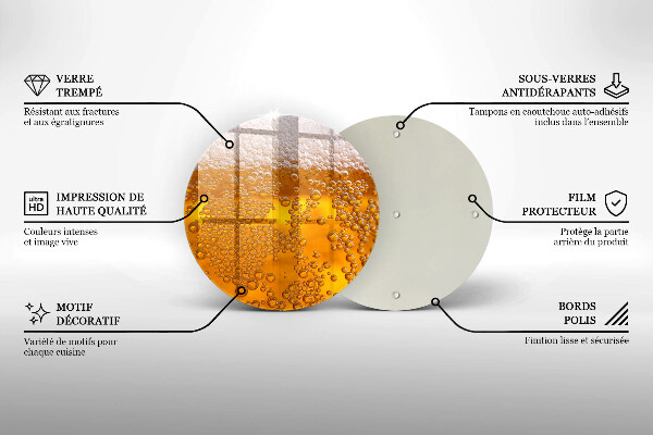 Tagliere in vetro temperato Bevi schiuma di birra