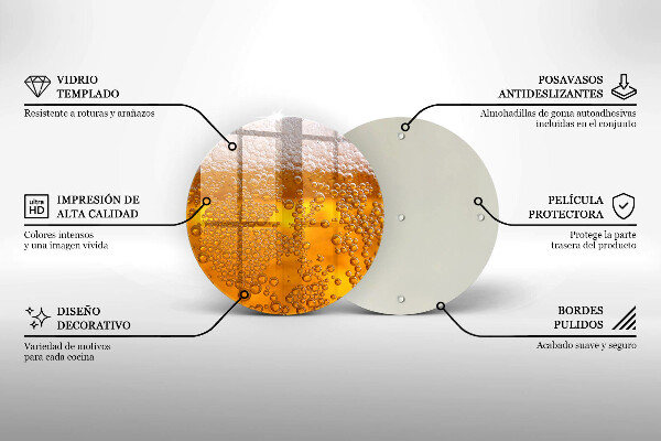Tagliere in vetro temperato Bevi schiuma di birra