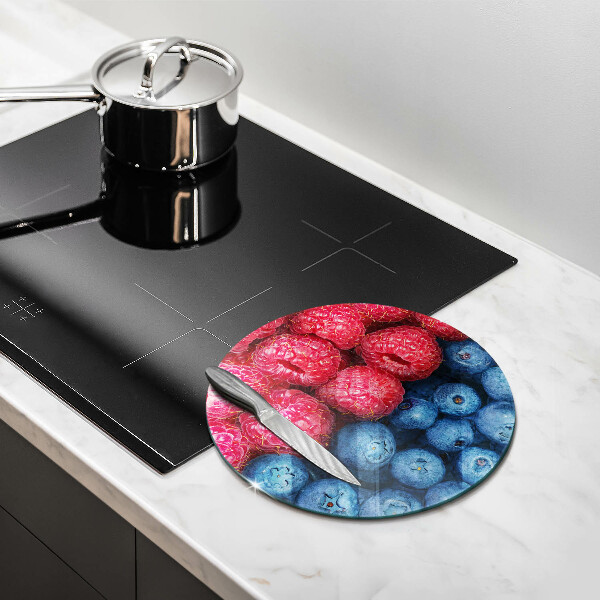 Tagliere in vetro temperato Frutti di lampone e mirtillo