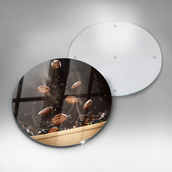 Tagliere in vetro temperato Chicchi di caffè caldi