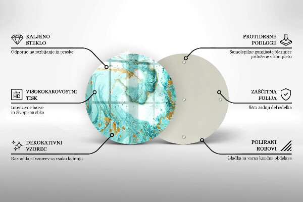 Tagliere in vetro Astrazione blu