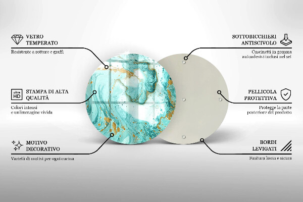 Tagliere in vetro Astrazione blu