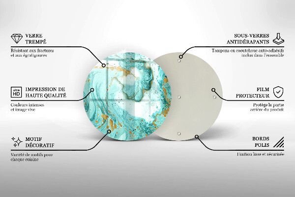 Tagliere in vetro Astrazione blu