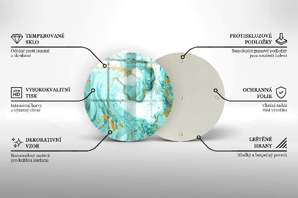 Tagliere in vetro Astrazione blu