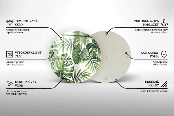 Tagliere in vetro Monstera lascia l'illustrazione