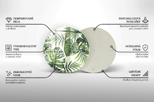 Tagliere in vetro Monstera lascia l'illustrazione