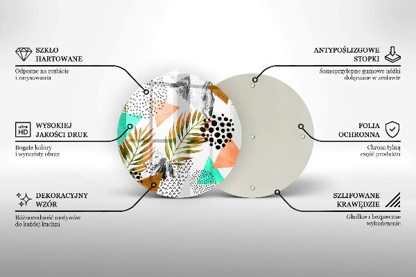 Tagliere in vetro Modello di foglie Boho