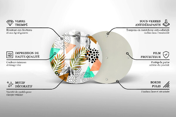 Tagliere in vetro Modello di foglie Boho