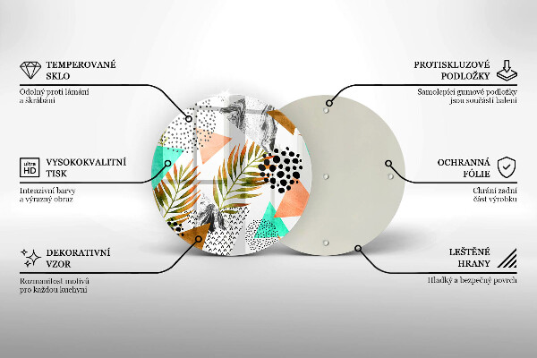 Tagliere in vetro Modello di foglie Boho